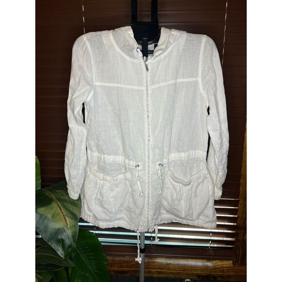 Eileen Fisher Irish linen hooded jacket - Picture 1 of 4